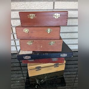 Lot Of Vintage Wooden Microscope Slide Boxes / Surgical Pathology Box